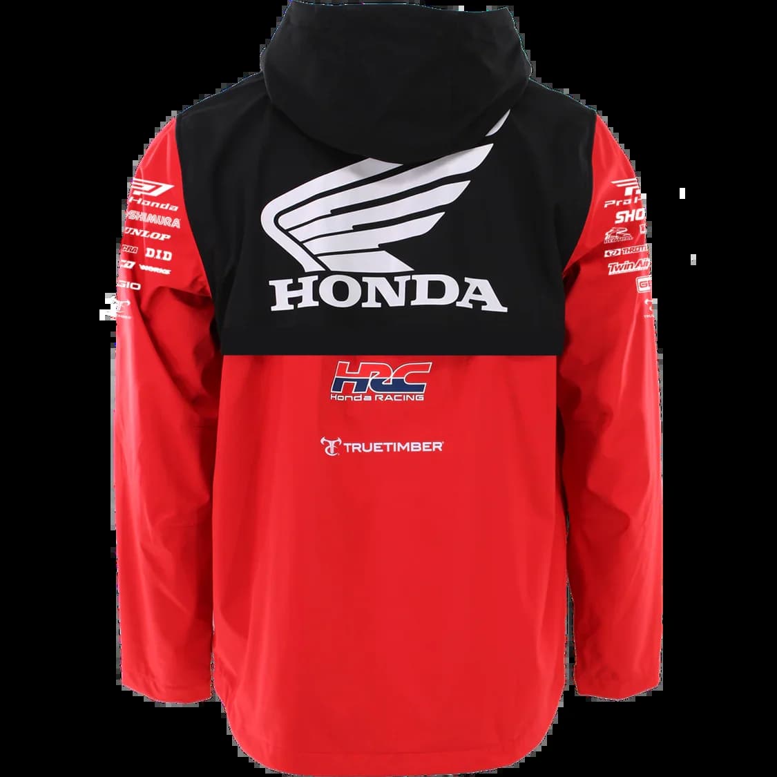 Honda TrueTimber Veste coupe-vent légère rouge et noire pour hommes et femmes HRC Vêtements de cycli