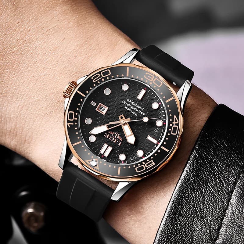 2025 LIGE nouvelles montres pour hommes d'affaires montre de plongée de luxe pour hommes étanche Dat