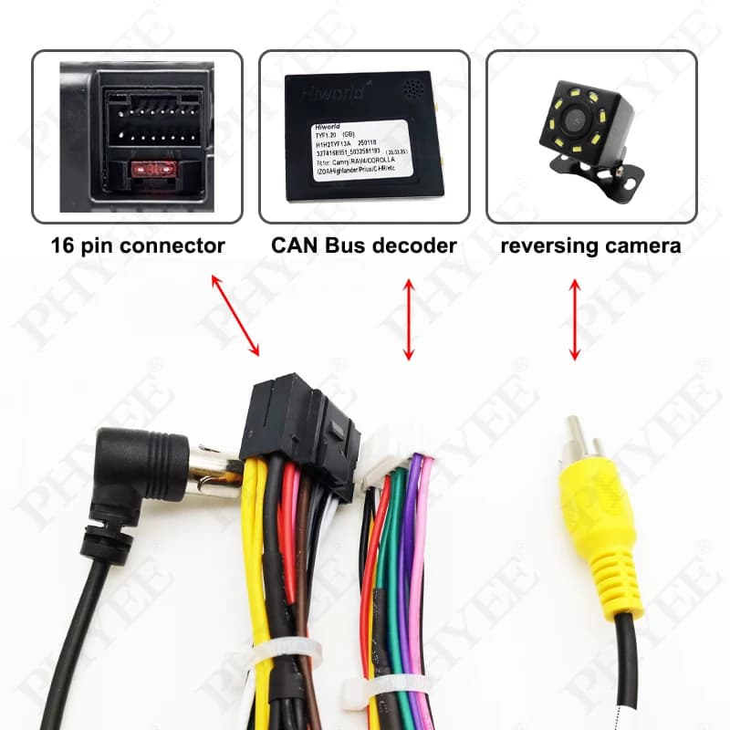 Décodeur de Bus CAN de faisceau de câbles 28/24/16 broches, Support de caméra de recul SWC, Android 