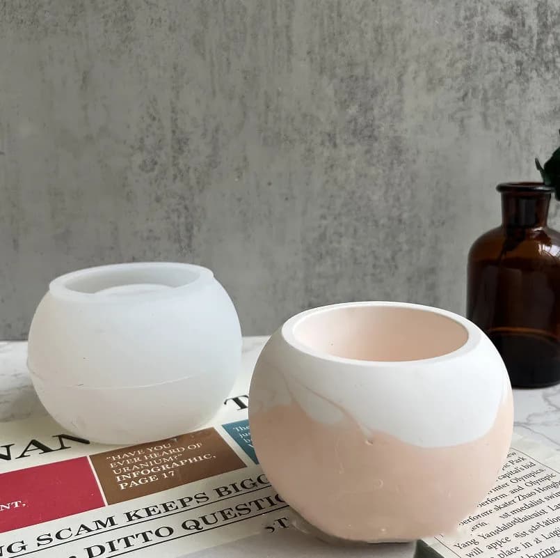 Moule de Pot de fleur en gypse rond de grande taille, bricolage, Pot de fleur succulente en béton, m