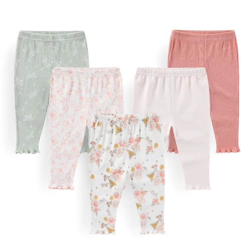 Kiddiezoom – pantalons en coton doux pour bébés garçons et filles, 5 pièces/lot, à la mode, mignons,