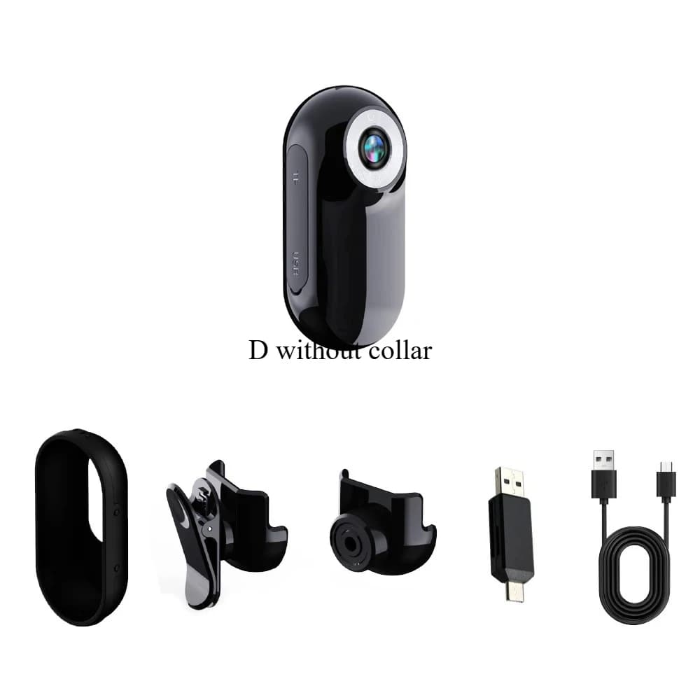 Caméra d'action pour collier d'animal de compagnie, mini caméra légère HD 0,96 pouce rechargeable po