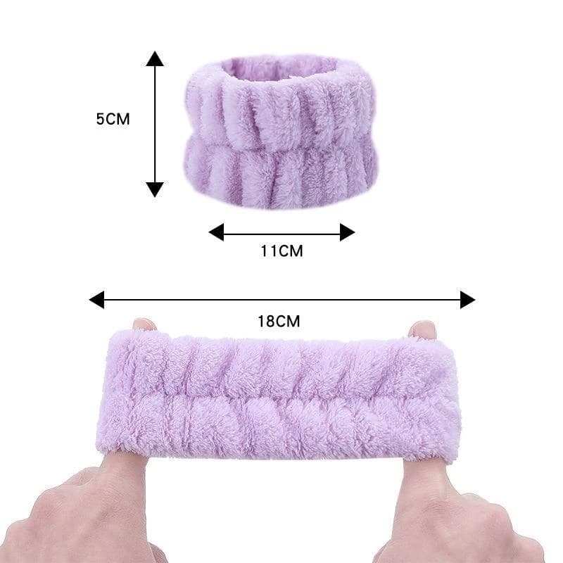 2 pièces réutilisable Spa poignet bandeau doux microfibre serviette bracelets pour laver le visage f