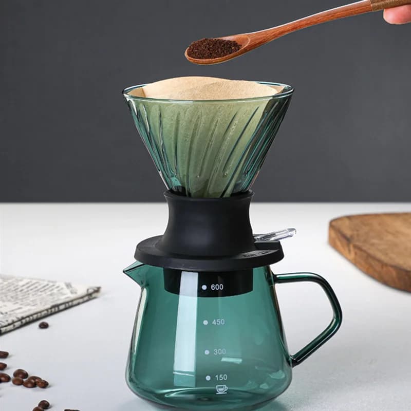 Goutteur à immersion en verre pour cafetière, verser sur la cafetière, goutte à goutte en forme de V