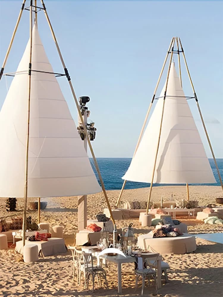 Offre spéciale Camping en plein air lanterne tente Glamping tipi Tenda pyramide conique lanterne ten