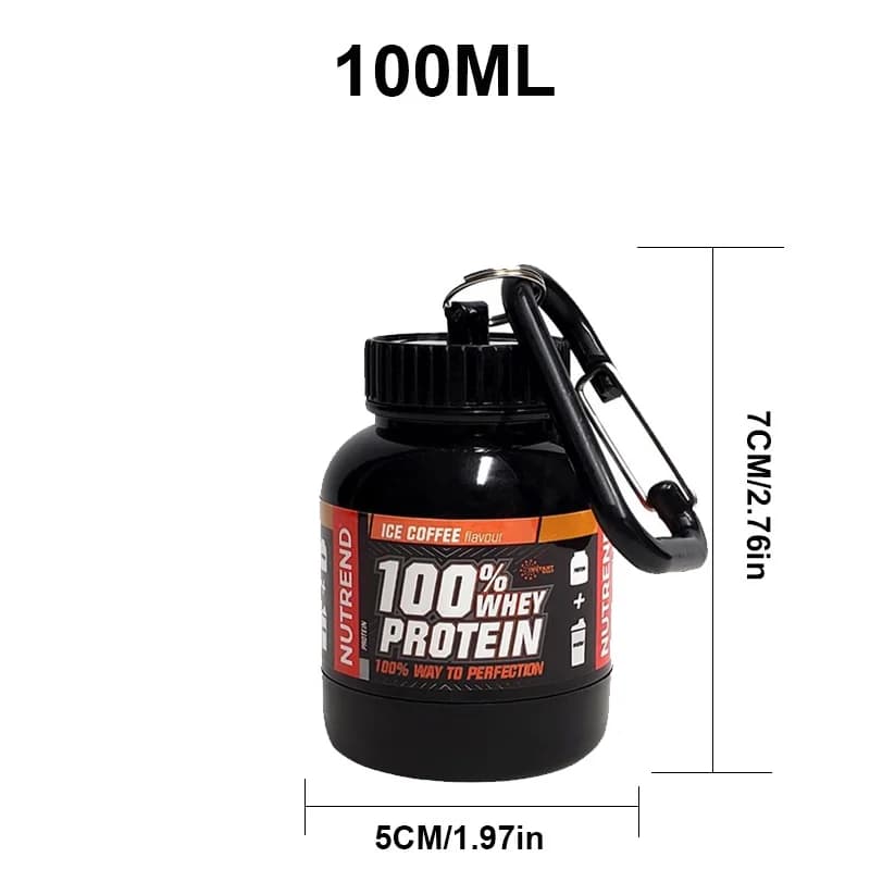 Conteneur de supplément de poudre de protéines Portable 100/200ml, bouteille de stockage légère et é