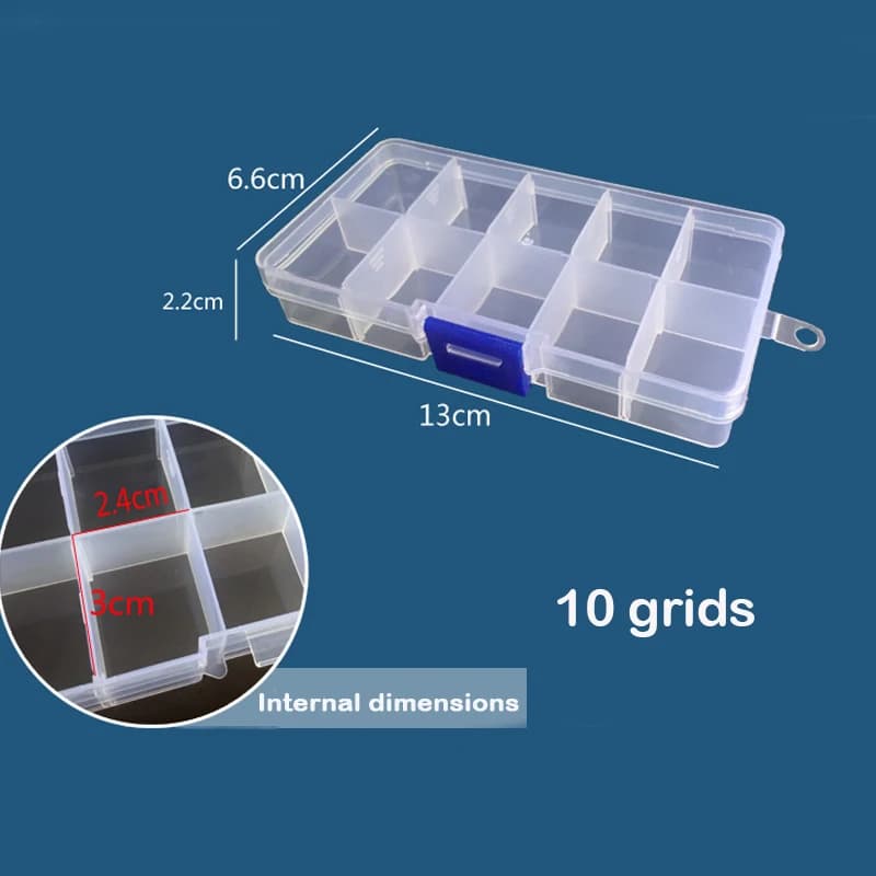 rangement organisation Boîte de rangement en plastique Transparent à 15 grilles, compartiment organi