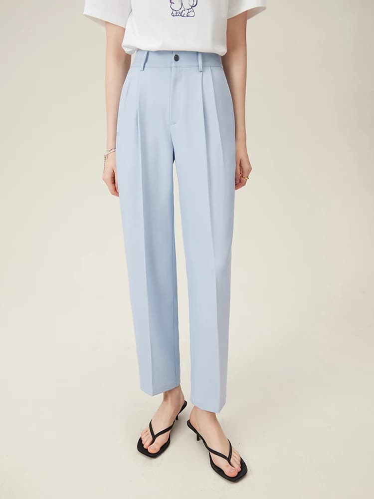 FSLE-Pantalon d'été taille haute pour femme, coupe courte, style décontracté, amincissant, fuselé, b