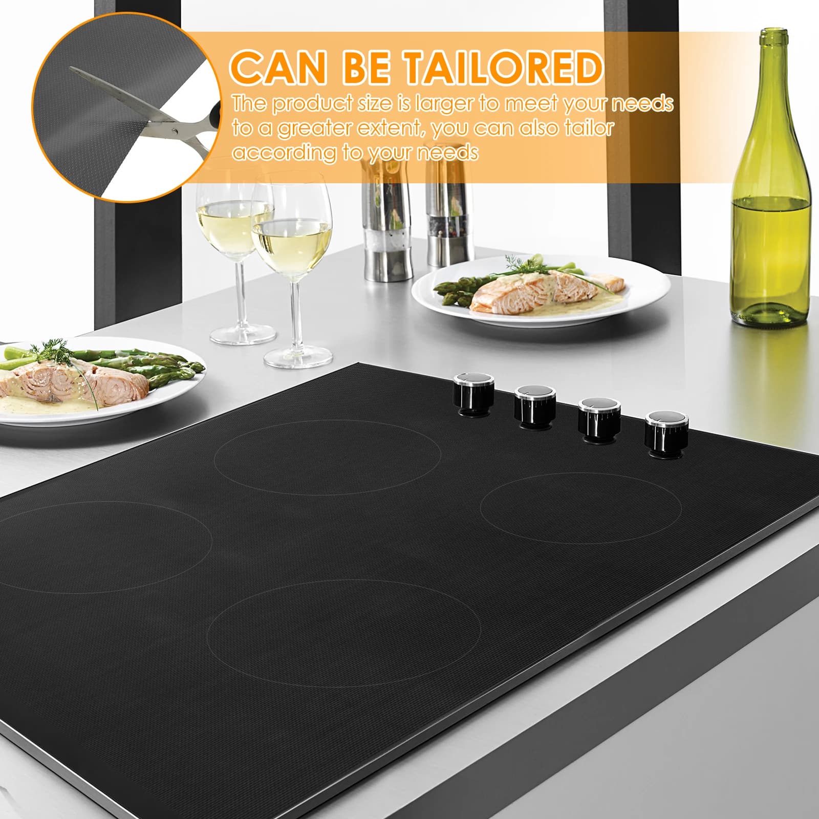 Tapis de protection translucide pour table de cuisson à Induction, couverture de table de cuisson à 