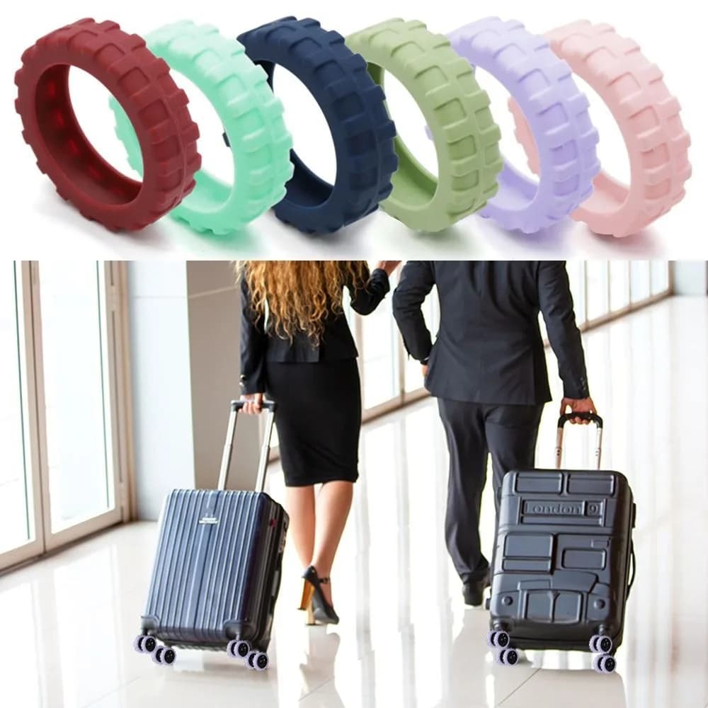 Roulettes de bagages de voyage en Silicone, 8 pièces/ensemble, chaussures, pièces de valise, axes av