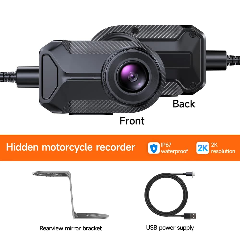 Caméra de tableau de bord pour moto JIUYIN 2K 140 °   Nouveau DVR pour moto avec enregistrement en b