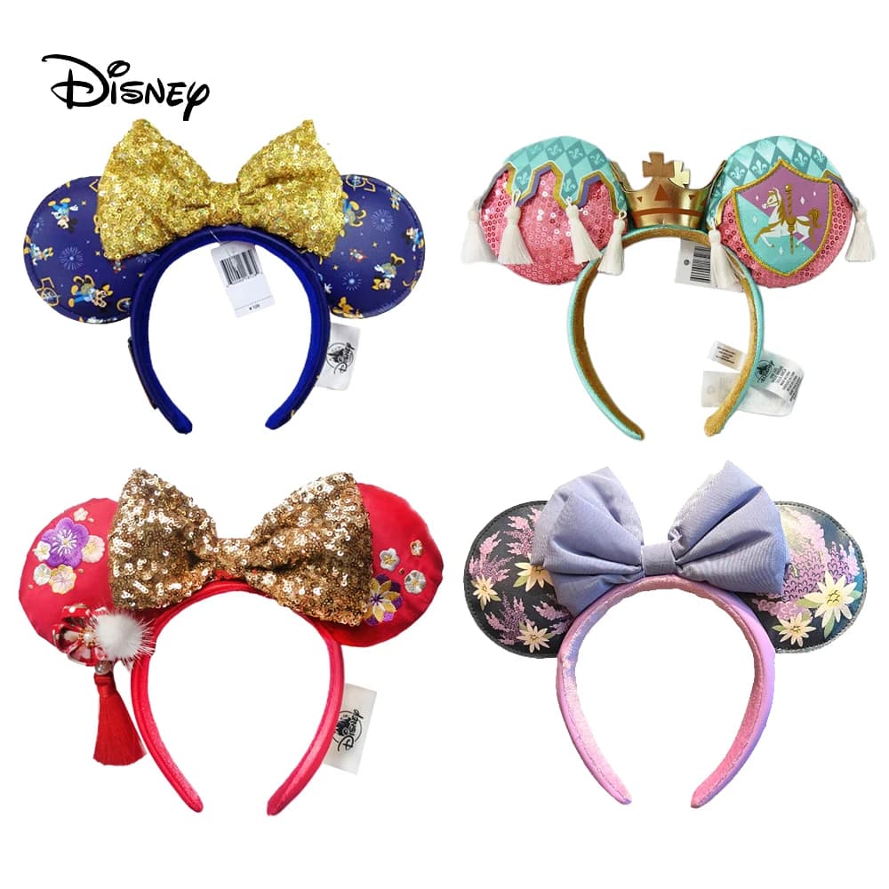 Bandeau d'oreille Disney Minnie Mouse, oreilles de salon, coiffure de bonhomme de neige de noël, Cos