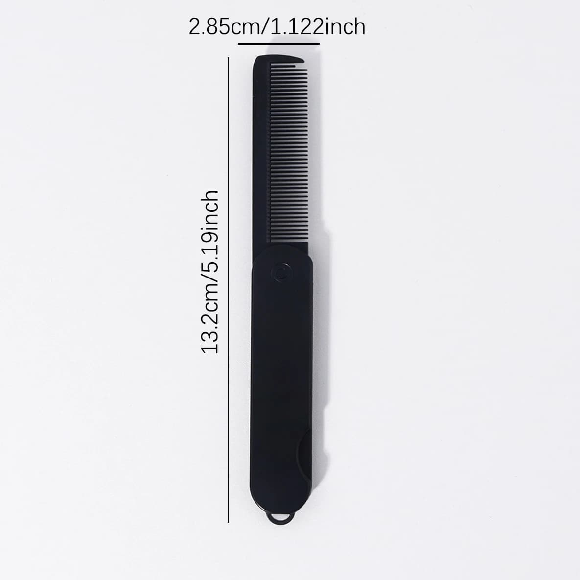 Peigne pliant noir 2 en 1, peigne pliant à double dent pour frange sèche et humide, design portable,