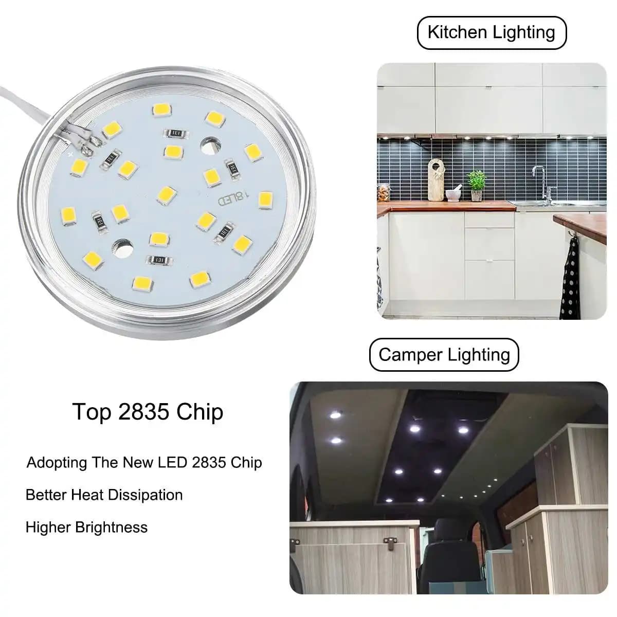 2/4/6/8 pièces 12V 2.5W 230LM LED Downlight encastré plafonnier Spot pour maison caravane camping-ca