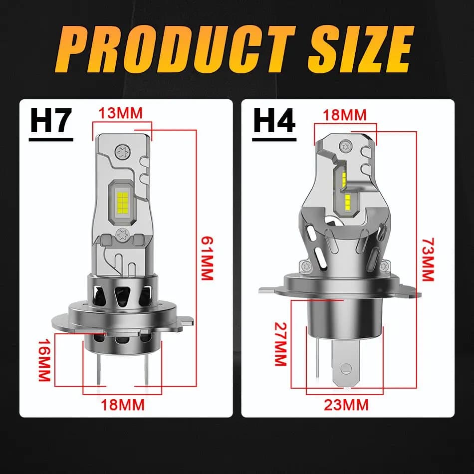 Ampoule LED haute puissance H7 H4, 2 pièces, 5000W, phare Turbo 6500K 5000000LM 12V 24V CSP, meilleu
