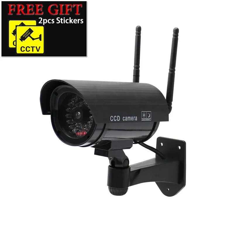 Caméra de vidéosurveillance factice sans fil, fausse caméra de vidéosurveillance en plastique avec a
