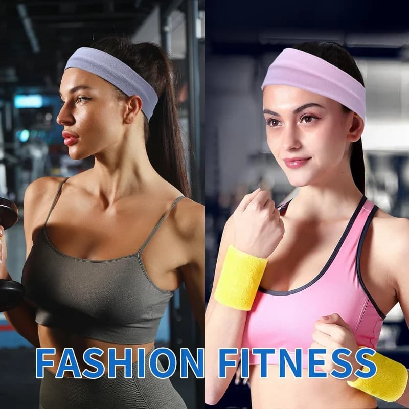 Bandeaux de sport élastiques couleur bonbon pour femmes, bandeaux extensibles, bandeaux anti-transpi
