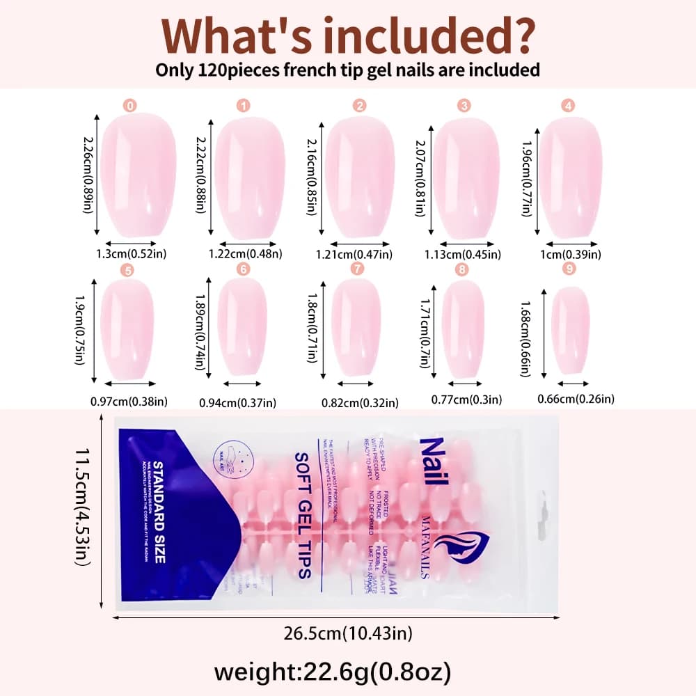 120 pièces rose Ombre moyen cercueil presse sur ongles brillant à la main acrylique faux ongles cons
