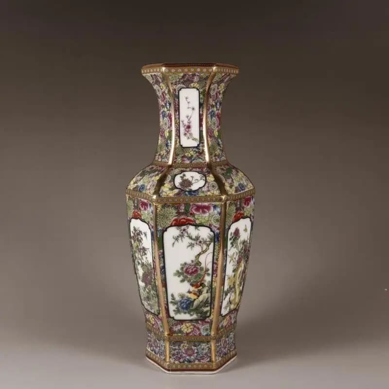 Collection de porcelaine ancienne d'imitation chinoise Jingdezhen Antique palais Qianlong émail Vase