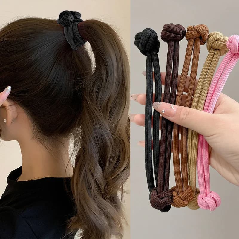 Attaches de cheveux en caoutchouc extensibles simples pour femmes, haute élasticité, mode fille, cor