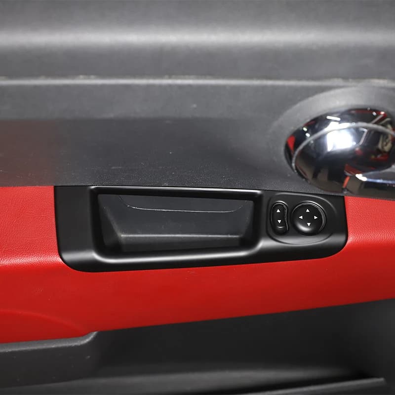 Boîte de rangement pour interrupteur de réglage du rétroviseur de voiture en ABS imitation carbone p