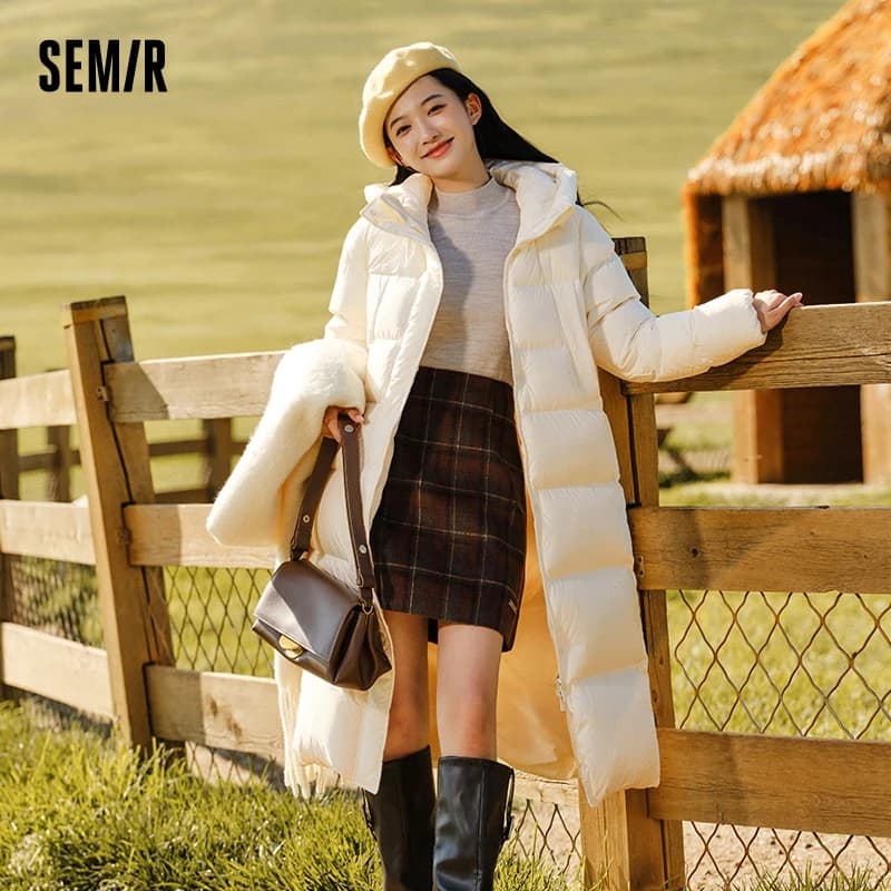 Doudoune longue imperméable pour femme Semir, nouvelle collection hiver 2025, manteau ample à capuch
