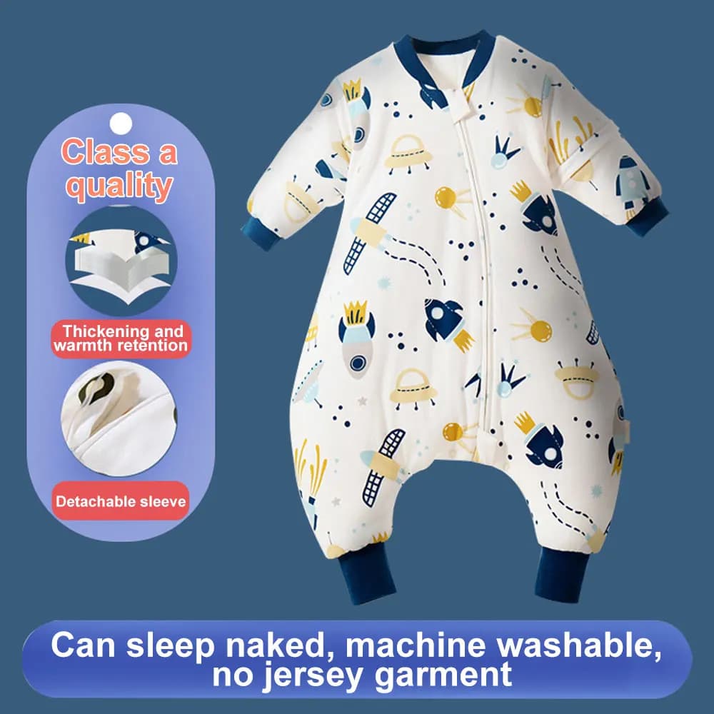 Sacs de nuit à jambes fendues pour bébé, avec manches détachables, pour garçons et filles, sac de co