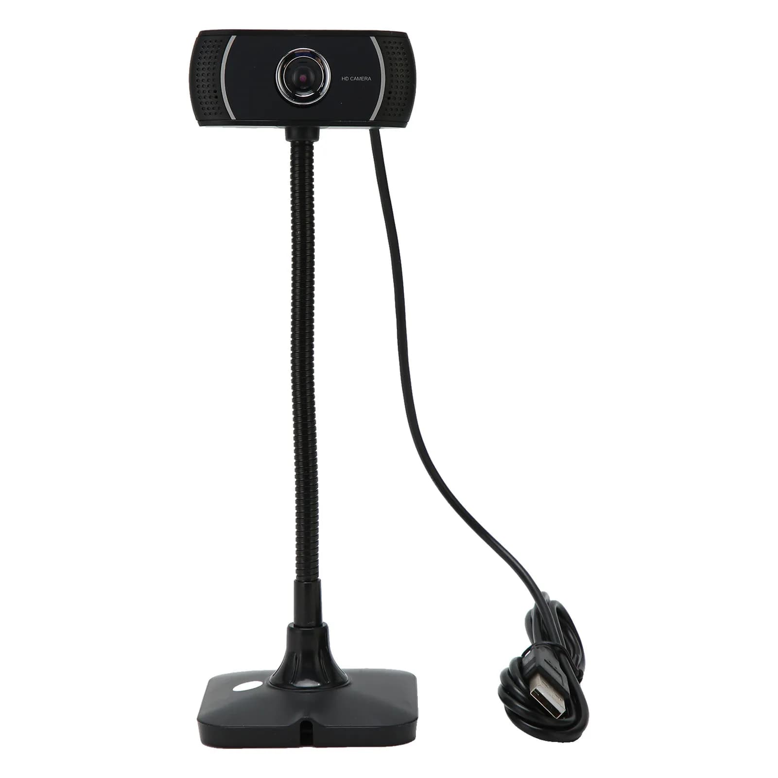 Webcam HD à mise au point manuelle, diffusion en direct, caméra USB sans pilote avec microphone pour