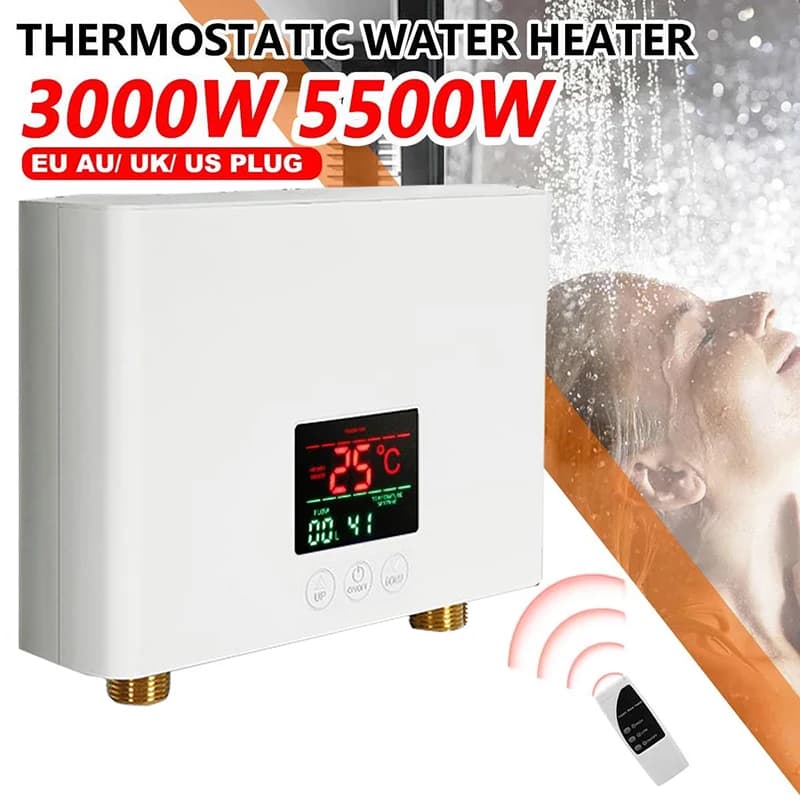 Chauffe-eau instantané 110V/220V, 3000W/5500W, chauffage électrique mural pour salle de bains, douch