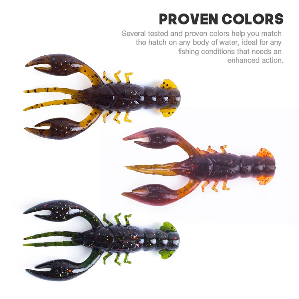 Hanlin Floating 65mm 4g Larves d'écrevisses en silicone souple, leurres de pêche artificiels type Sw