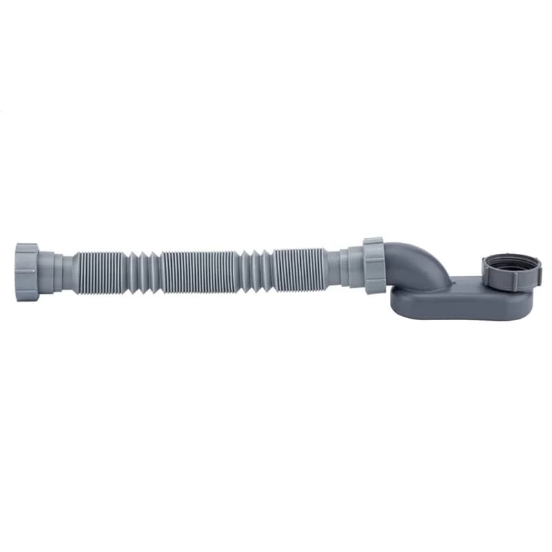 Siphon Flexible à profil bas 1 1/2 P, tuyau de vidange de baignoire et de douche, piège plat P, vida