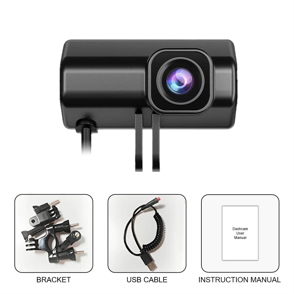 Caméra embarquée pour voiture, moto, vélo électrique, caméra de tableau de bord 1080P HD, caméra de 