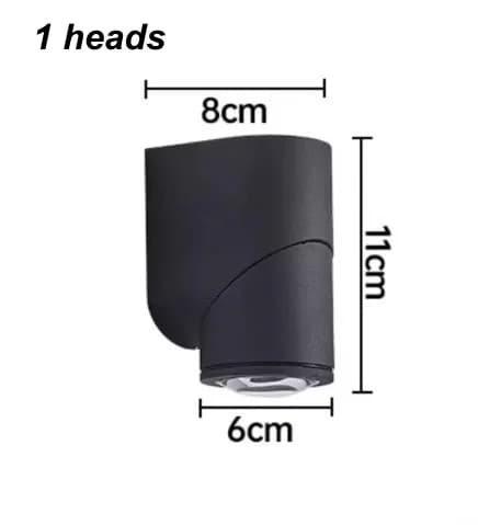 Lampes murales LED extérieures à effet lumineux haut et bas, en aluminium noir, éclairage mural exté