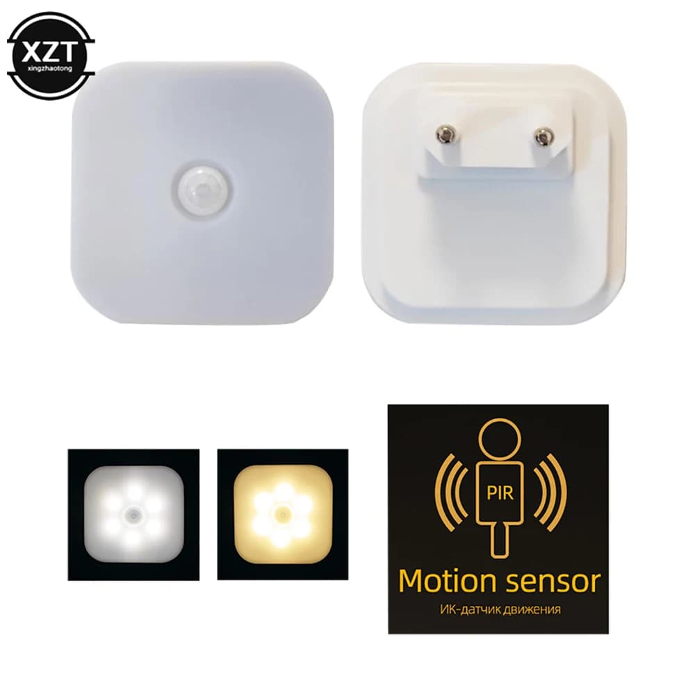 LED veilleuse US/EU Plug In capteur de mouvement intelligent lumière de nuit pour enfants lampe de n