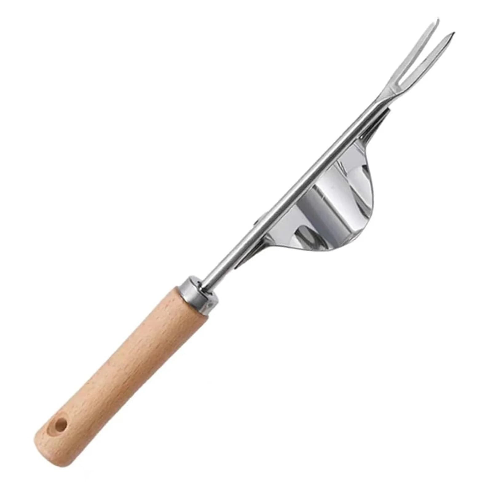 Désherbeur manuel avec fourche en forme de V, manche long, outil de jardinage pour désherber la pelo