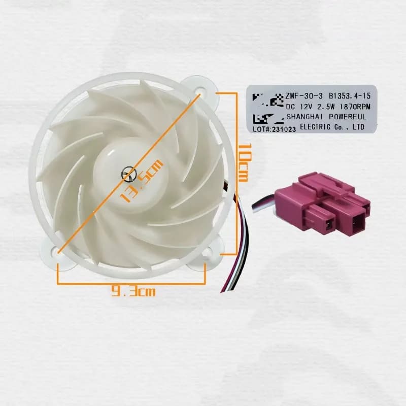 Meiling Athena Réfrigérateur ZWF-30-3 B1353.4-15 Moteur de ventilateur BCD-430WP9C DC 12 V 2,5 W 187