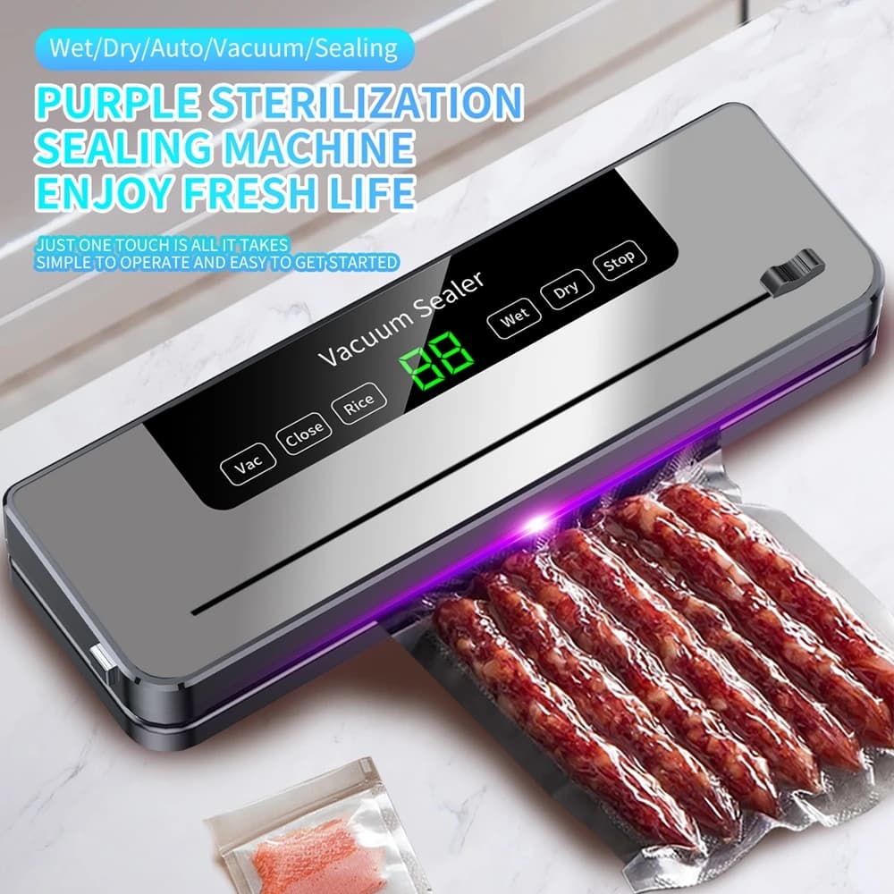 Machine à sceller sous vide automatique pour aliments, 220V, 5 Modes, sec et humide, avec 10 sacs, c
