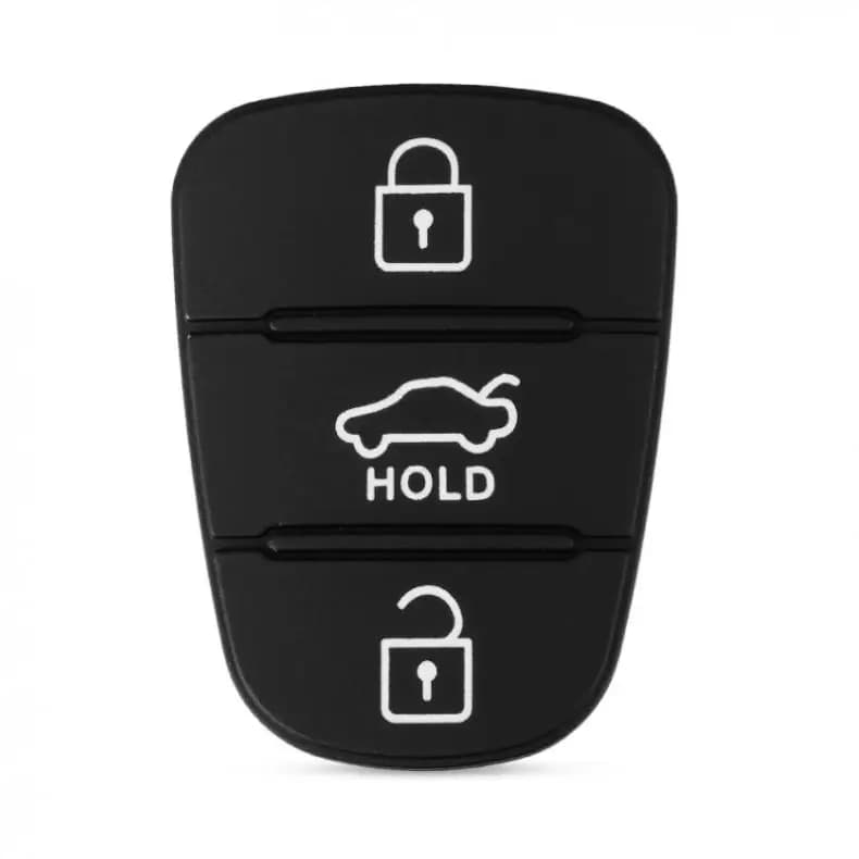 Coque de clé télécommande de voiture à 3 boutons, coussinet en caoutchouc adapté à Hyundai Solaris A