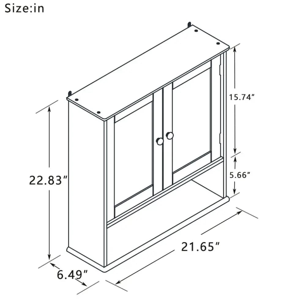 Dreamzon-Armoire HOWall avec portes et étagères à double miroir