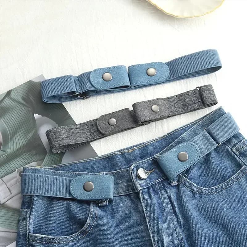 Bande de taille élastique réglable en toile, ceinture Invisible sans boucle pour femmes et hommes, p