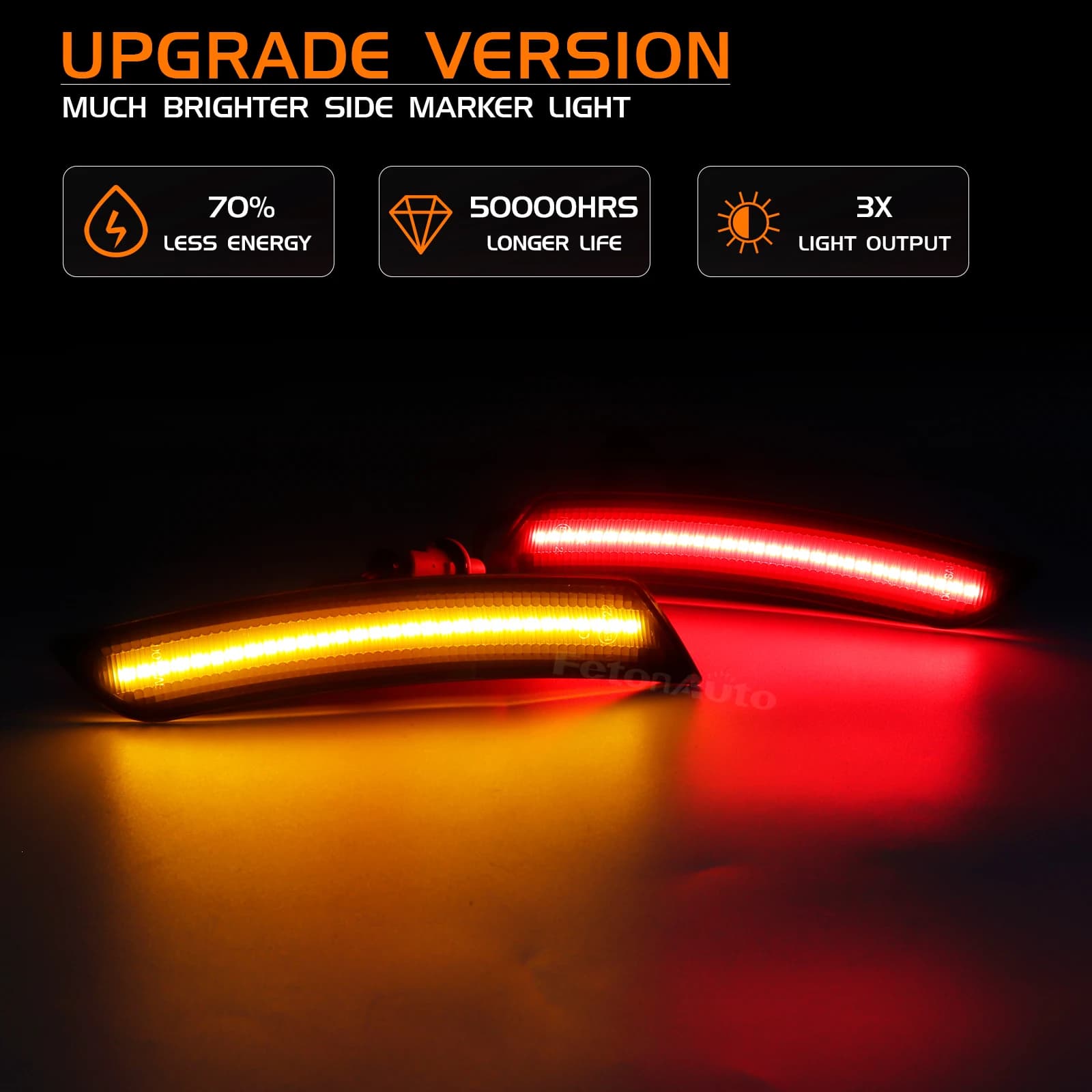 Kit de feux de position latéraux de voiture à LED complète, feux de passage de roue, avant ambre arr