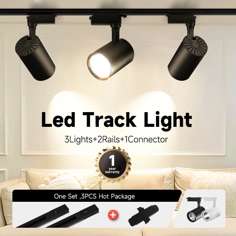 Ensemble d'éclairage sur Rail Led, 20/30/40W, projecteur réglable, luminaire d'intérieur pour magasi