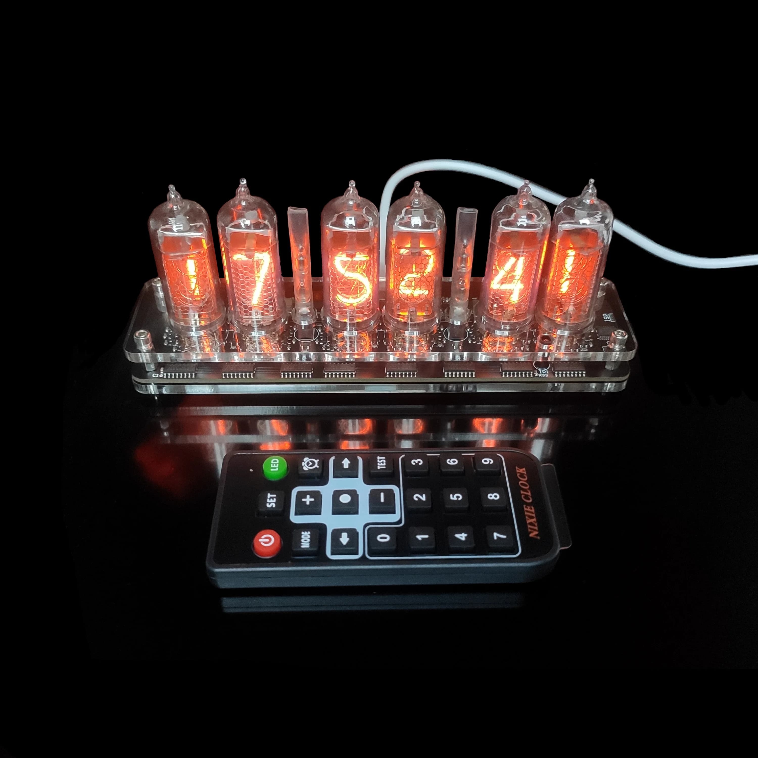 GHXAMP – Module d'horloge à Tube lumineux IN14 6 bits, accessoires Audio, bricolage, USB 5V avec rét