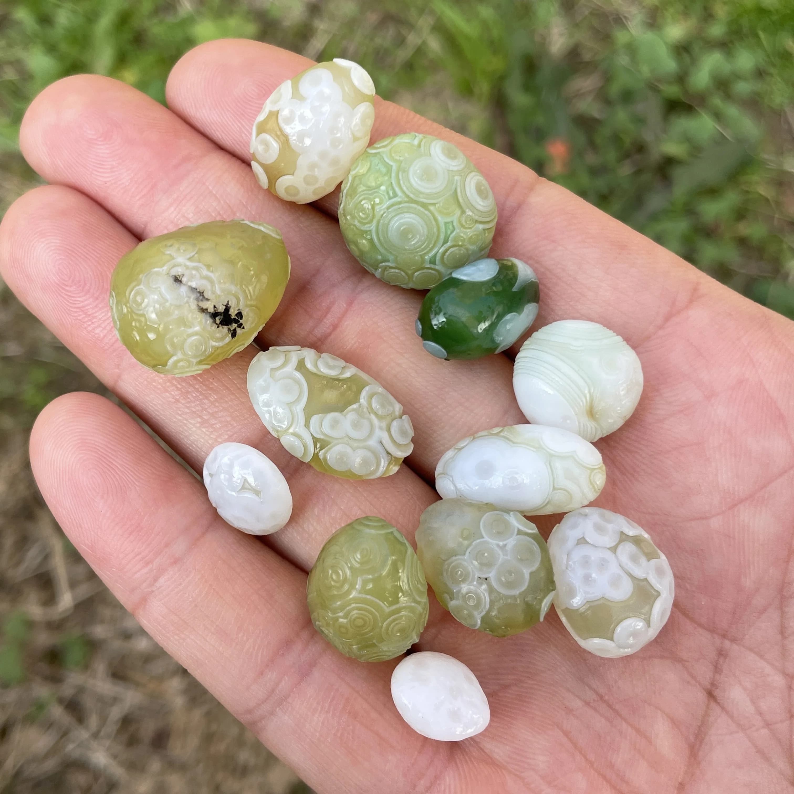Agate Sardonyx Vert Naturel d'Alxa Gobi, Spécimen de Roche, Pierre de Guérison Énergétique, Décorati
