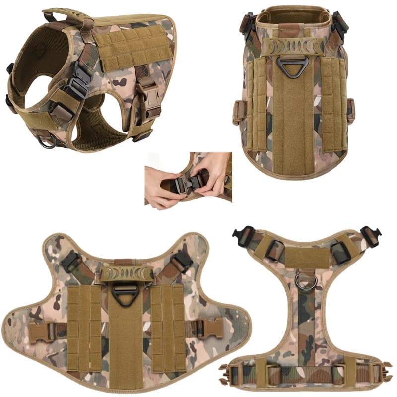 Gilet militaire tactique pour animaux de compagnie, berger allemand Golden Retriever, ensemble harna