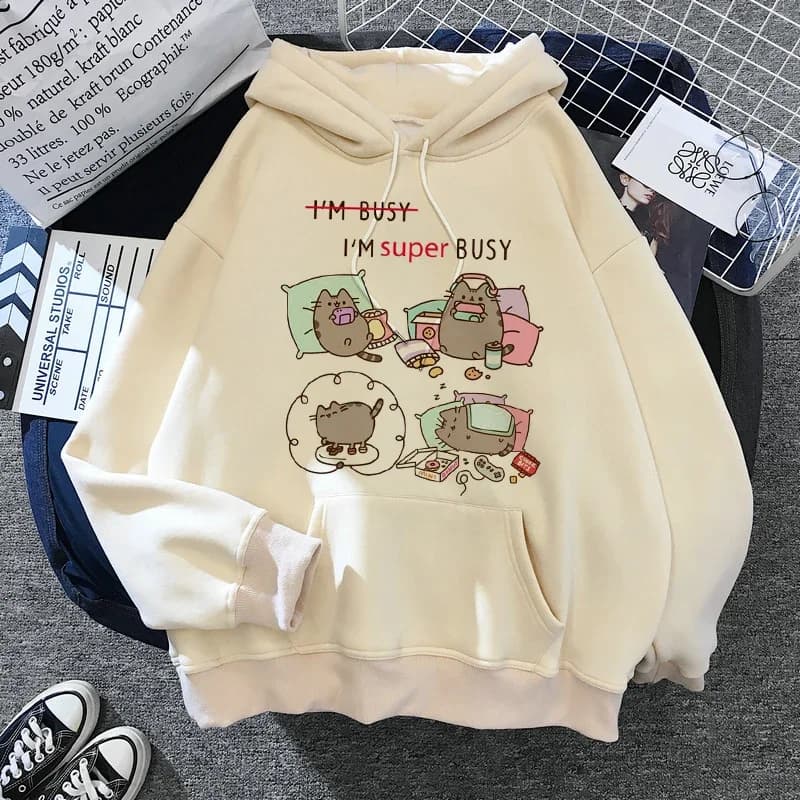 2020 drôle le chat à capuche femmes mode Kawaii coréen Harajuku sweat femme 90s dessin animé vêtemen