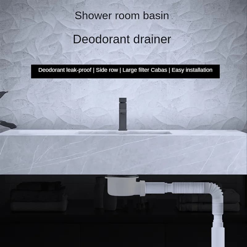 Siphon de douche en ABS chromé à profil bas, vidange mince, débit d'eau de 36 L par minute, vidange 