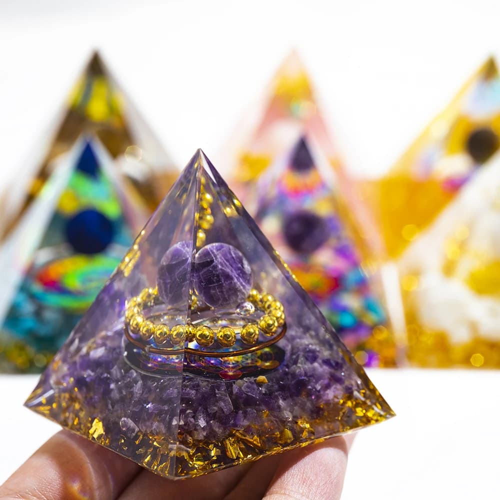 Constellation cadeau énergie résine pyramide améthyste guérison cristal naturel arbre Reiki Chakra g