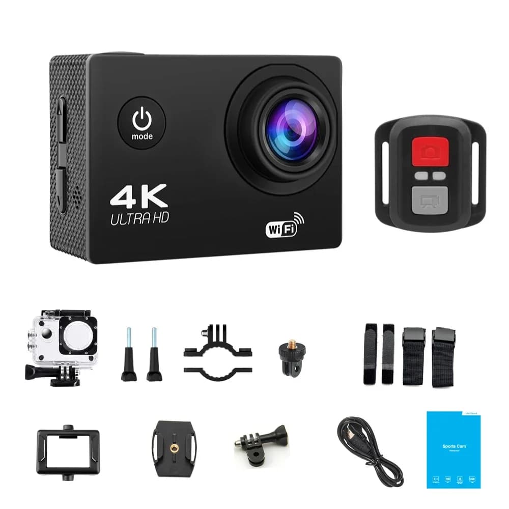 Caméra d'action à double écran 5K avec connexion Wi-Fi directe, autofocus, prise de vue étanche, écr