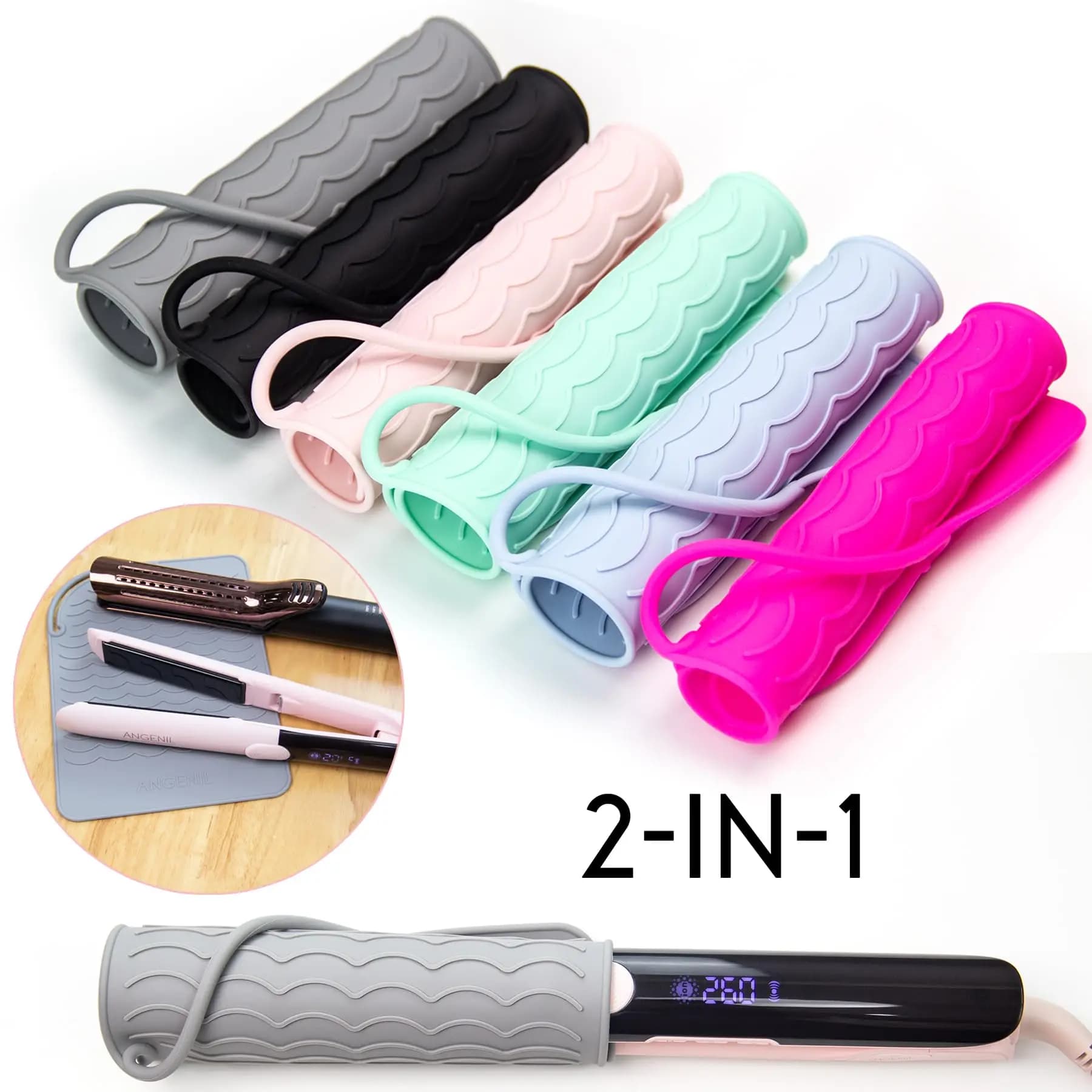 Tapis lisseur résistant à la chaleur, manchon de fer à friser, tapis plat en Silicone, fer à friser,